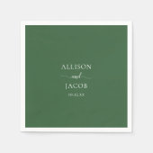 Serviette En Papier Serviettes de mariage vert chasseur classiques (Devant)