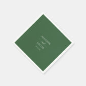 Serviette En Papier Serviettes de mariage vert chasseur classiques (Coin)