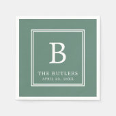 Serviette En Papier Serviettes de Mariage vert Eucalyptus personnalisé (Devant)