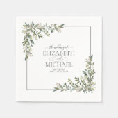 Serviette En Papier Serviettes de Mariage vert Eucalyptus Sage Botaniq (Devant)