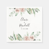 Serviette En Papier Serviettes de Mariage vert rose pâle (Devant)