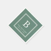 Serviette En Papier Serviettes de mariage vertes personnalisées à l'eu (Coin)