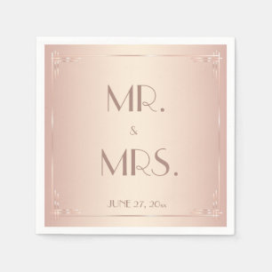 Serviette En Papier Serviettes de Mariage vierge Vintage personnalisé