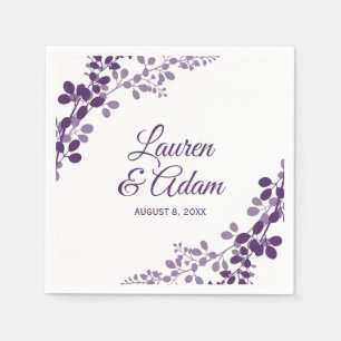 Serviette En Papier Serviettes de mariage vignes ou Baby's Breath viol