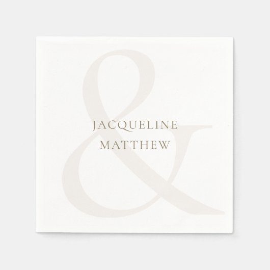 Serviette En Papier Serviettes de Mariage White Gold personnalisées (Devant)