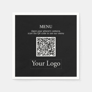Serviette En Papier Serviettes de menu avec code QR et logo d'entrepri