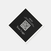 Serviette En Papier Serviettes de menu avec code QR et logo d'entrepri (Coin)