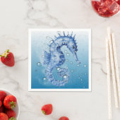 Serviette En Papier Serviettes de mer Bleues (En situation)