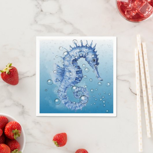 Serviette En Papier Serviettes de mer Bleues (En situation)