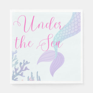 Serviette En Papier Serviettes de mermaid sous la mer