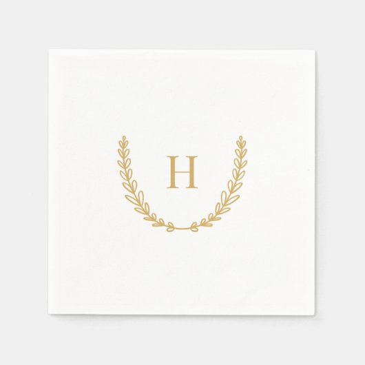 Serviette En Papier Serviettes de monogramme en or (Devant)