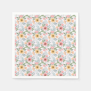 Serviette En Papier Serviettes de Motif à fleurs de couleur douce