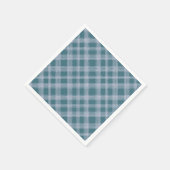 Serviette En Papier Serviettes de Motif Cyan Plaid (Coin)