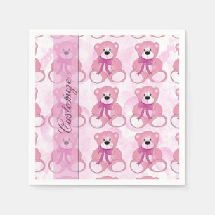 Serviette En Papier Serviettes de motif d'ours de nounours de roses