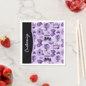 Serviette En Papier Serviettes de Motif en vapeur violet (En situation)