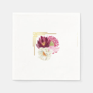 Serviette En Papier Serviettes de naissance à l'aquarelle florale