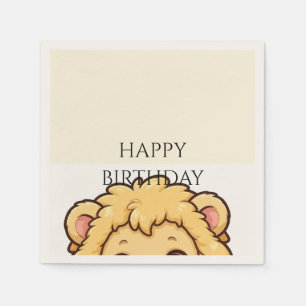 Serviette En Papier Serviettes de naissance de bébé lion mignon