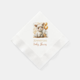Serviette En Papier Serviettes de naissance douche bébé Alpaca mignon