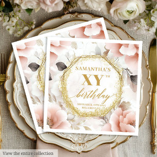 Serviette En Papier Serviettes de naissance personnalisées 80 ans écri