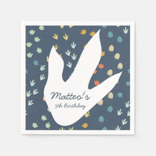 Serviette En Papier Serviettes de naissance personnalisées de dinosaur