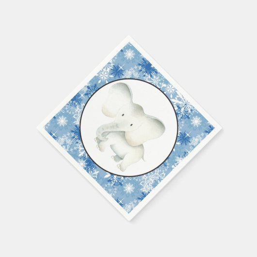 Serviette En Papier Serviettes de Noël à l'éléphant blanc (Coin)