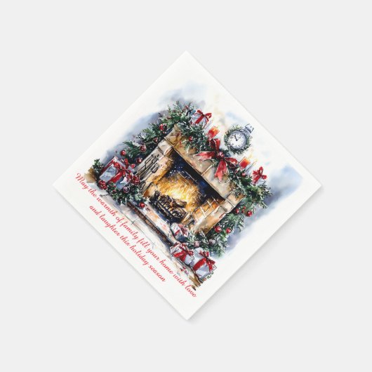 Serviette En Papier Serviettes de Noël à l'image d'une cheminée (Coin)