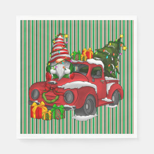 Serviette En Papier Serviettes de Noël à rayures vertes