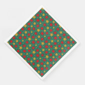 Serviette En Papier Serviettes de Noël aux étoiles rouges et or (Coin)