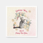 Serviette En Papier Serviettes de Noël avec chats – Dessin de couronne (Devant)