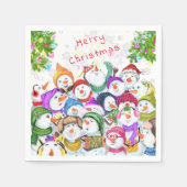 Serviette En Papier Serviettes de Noël avec Happy Snowmans Party (Devant)