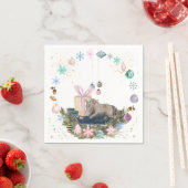 Serviette En Papier Serviettes de Noël avec image de cheval (En situation)