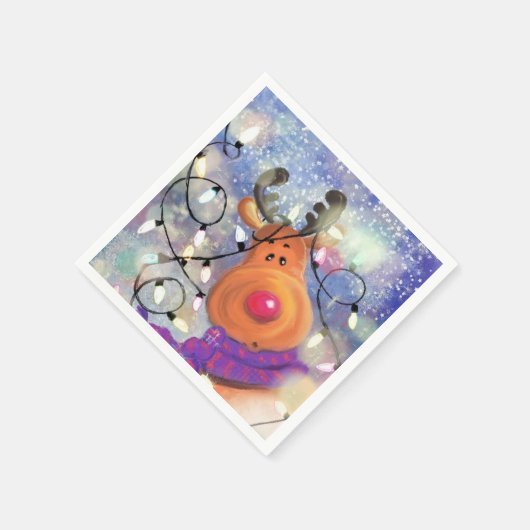 Serviette En Papier Serviettes de Noël avec Rennes de Rennes Joyeuses (Coin)
