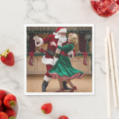 Serviette En Papier Serviettes de Noël avec Santa dansant. (En situation)