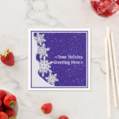 Serviette En Papier Serviettes de Noël bleu personnalisées (En situation)