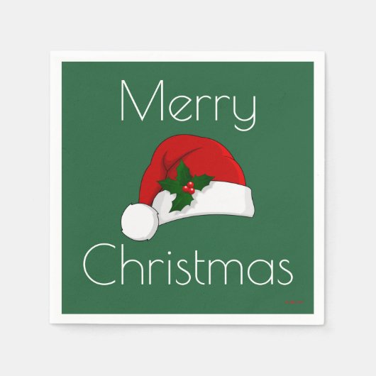 Serviette En Papier Serviettes de Noël chapeau de Noël HAMbyWG (Devant)