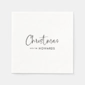 Serviette En Papier Serviettes de Noël élégantes avec main noire Lettr (Devant)