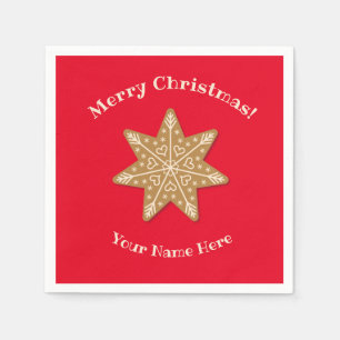 Serviette En Papier Serviettes de Noël en flocon de neige en pain d'ép