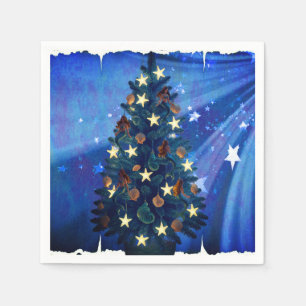 Serviette En Papier Serviettes de Noël en forme de sirène et d'étoile