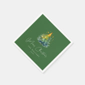 Serviette En Papier Serviettes de Noël Festive Green Script (Coin)