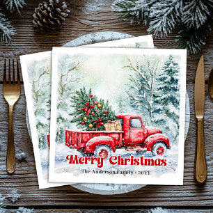 Serviette En Papier Serviettes de Noël festives avec scène de camion r