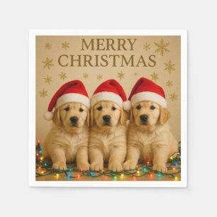 Serviette En Papier Serviettes de Noël Golden Retriever !