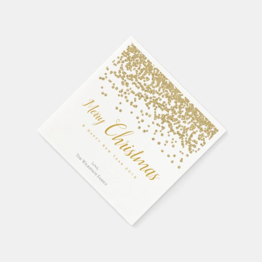 Serviette En Papier Serviettes de Noël Joyeuses Confetti en Or Personn (Coin)