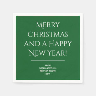 Serviette En Papier Serviettes de Noël Joyeuses Vertes Classiques