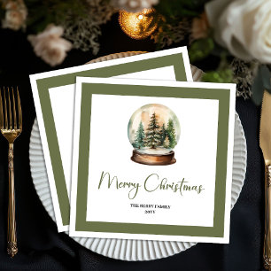 Serviette En Papier Serviettes de Noël minimalistes avec nom en écritu