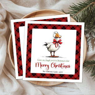 Serviette En Papier Serviettes de Noël minimalistes Joyeuse Oie Fantai