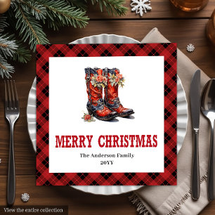 Serviette En Papier Serviettes de Noël occidentales charme rustique ro