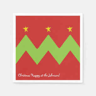 Serviette En Papier Serviettes de Noël personnalisées "Chevron Trees"