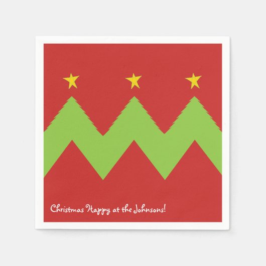 Serviette En Papier Serviettes de Noël personnalisées "Chevron Trees" (Devant)