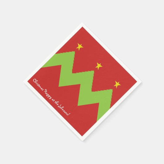 Serviette En Papier Serviettes de Noël personnalisées "Chevron Trees" (Coin)