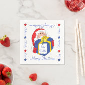 Serviette En Papier Serviettes de Noël personnalisées "Sanata Claus" (En situation)